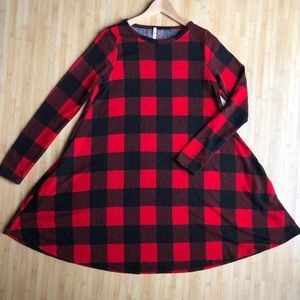 Beeson River Buffalo Check Plaid Trapeze Dress